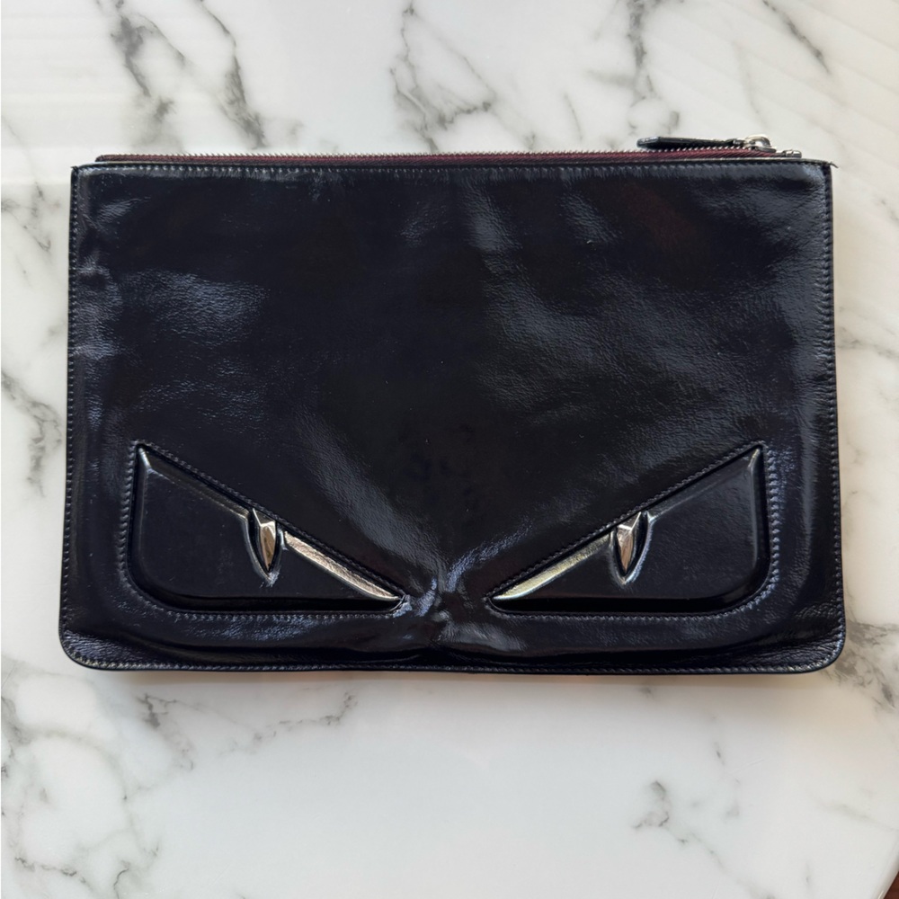 FENDI monster leather pouch